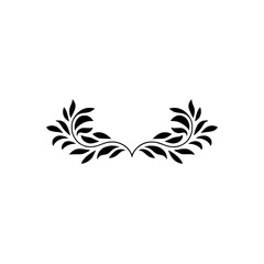 Obraz premium Elegant Black Leaf Design on White Background