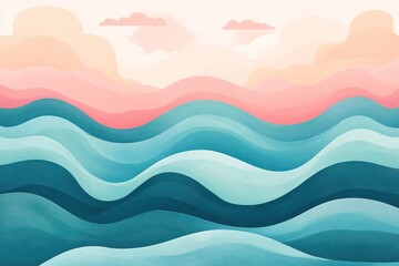 Waves of color dancing beneath a pastel sky at sunset