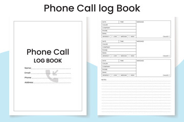 Phone Call log Book interior design
