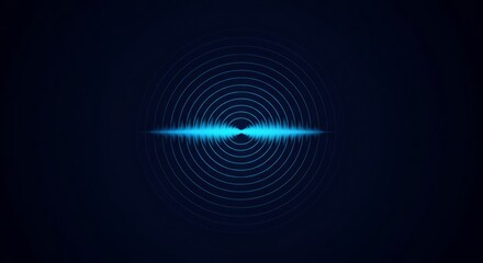 Abstract Blue Digital Waveform On Dark Background