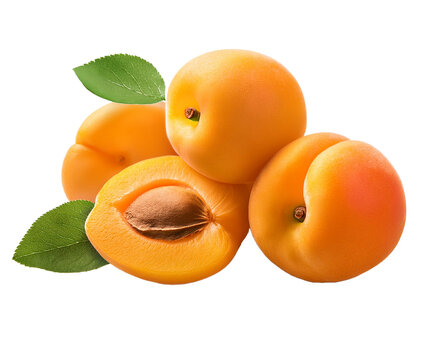 abricots sur un fond blanc