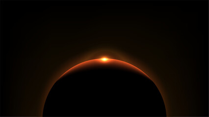 Planet Sunrise over the globe and glowing orange flare on the horizon