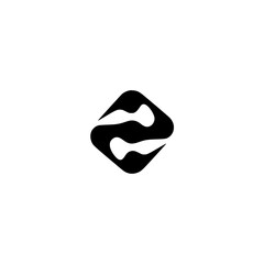 Abstract Black and White Logo Design on White Background