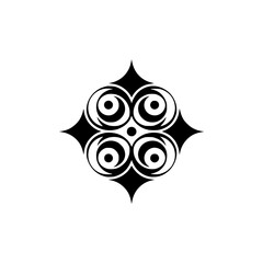 Fototapeta premium Geometric Black & White Ornamental Design on White Background