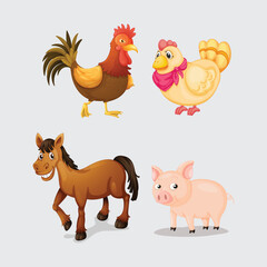 set of farm animals