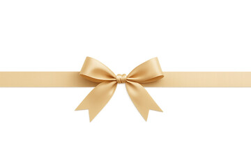 Champagne gold ribbon and bow on transparent background – 透過背景にシャンパンゴールドのリボンとリボン結び

