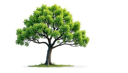 Isolated branches of a tree on white background with a few leaves remaining, forest, simplicity