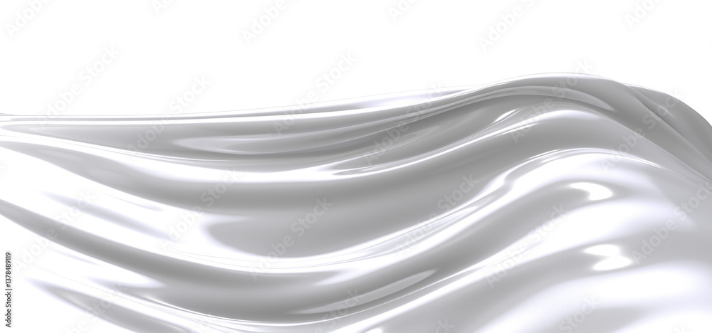 Aufkleber A close-up abstract photo of white fabric draped and flowing. The image shows the soft, smooth texture of the fabric with delicate folds and wrinkles