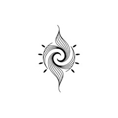 Abstract Swirling Line Art Symbol, Minimalist Design