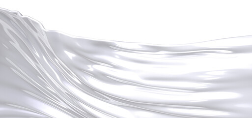 A close-up shot of a white fabric with soft folds and wrinkles, creating a smooth and elegant texture