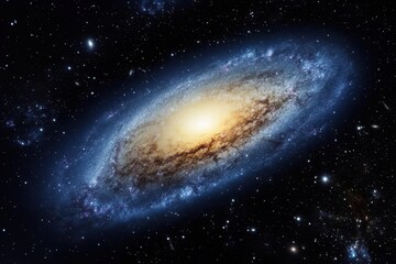 Fototapeta premium Stunning view of a spiral galaxy in deep space showcasing vibrant colors and star formations