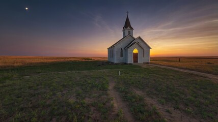 Fototapeta premium portrait of a traditional church in a village