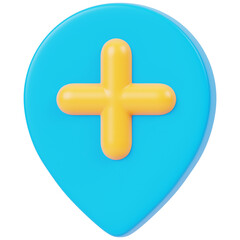 Add Location 3D Icon Illustration