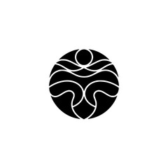 Abstract Black & White Circular Logo Design, Minimalist Graphic