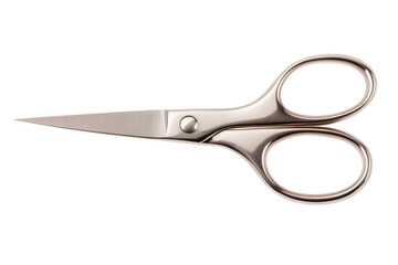 Elegant stainless steel scissors with ergonomic handles, cut out