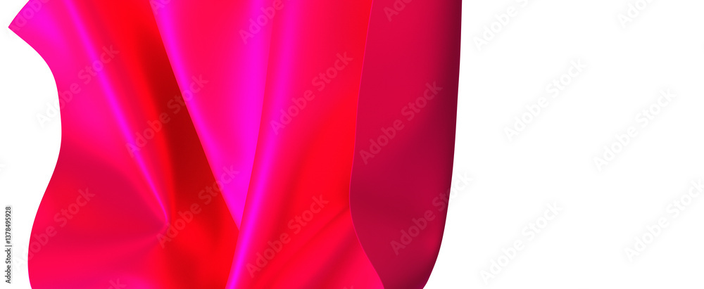 Poster fuchsia fabric billows and swirls in a dramatic display