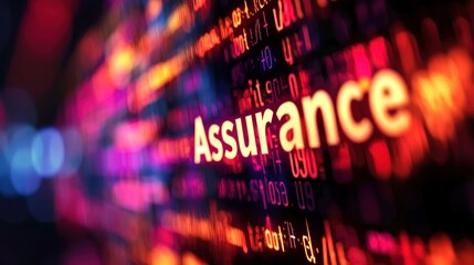 A blurred abstract background with the word "Assurance" prominently displayed.