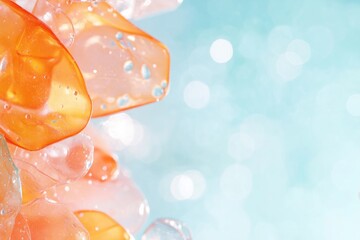 Bright orange and translucent textures create refreshing and vib