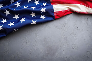 american flag on a gray background