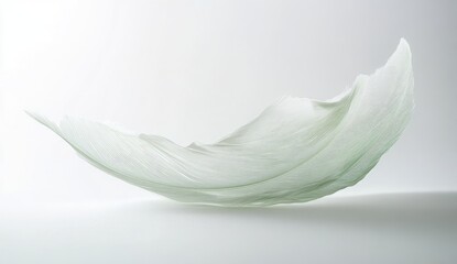 Delicate feather in mid-air. Soft, light, and airy