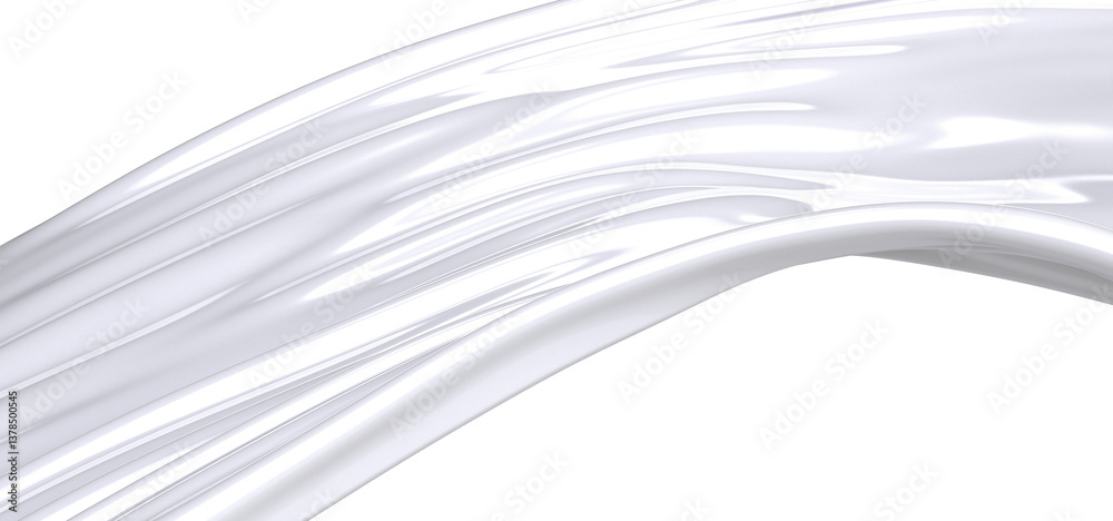 Poster A close-up shot of a white fabric with soft folds and wrinkles, creating a smooth and elegant texture