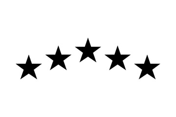 Black Silhouette of Five-Stars Rating System Icon