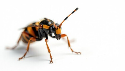Close-up of single insect on pure white background, fauna, pest
