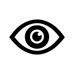 Black Silhouette of an Eye Symbolizing Vision, Awareness, and Observation