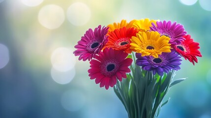 Vibrant flower bouquet in pastel colors