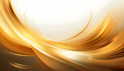 Abstract brush golden light trails curve background on digital art concept on white backgroud.