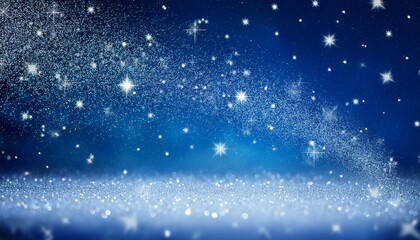 Obraz premium a dreamy starry night ambiance formed by fine silver glitter on a rich blue gradient background