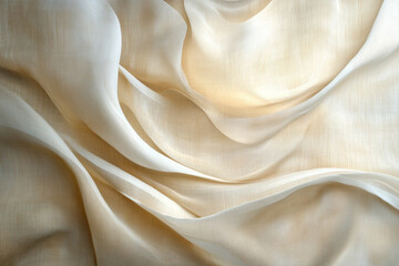 Obraz premium Elegant ivory fabric waves creating smooth flowing texture concept, background