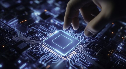 Futuristic AI chip technology 