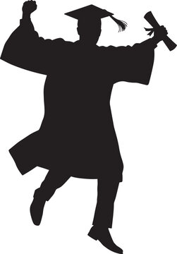 graduation image silhouette cector