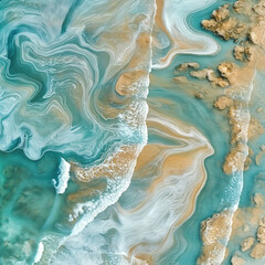 Tranquil Shores: Where Emerald Waters Gently Caress the Sandy Beach