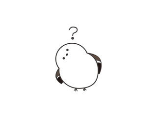 はてなを浮かべるシマエナガ