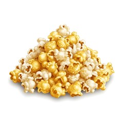 group of popcorn isolated on white background