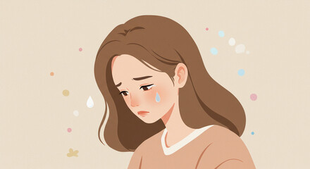 Vector illustration of a glamorous blonde lady with a headache