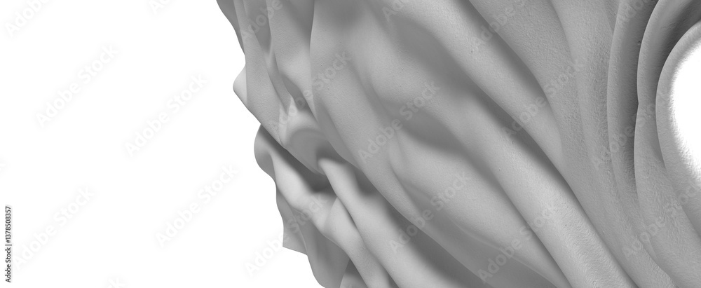 Aufkleber a close-up shot of a white fabric with soft folds and wrinkles, creating a smooth and elegant textur