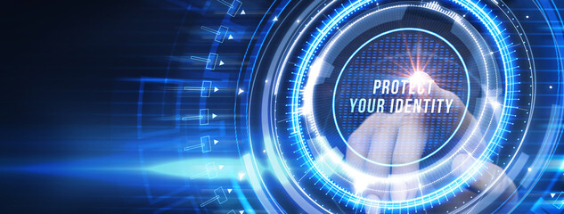 Cyber security data protection business technology privacy concept. Protect your identity on the...