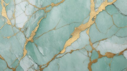 Elegant mint green marble texture with gold veining.  