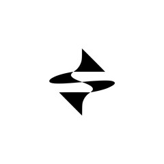 Fototapeta premium Abstract Black & White Icon: Dynamic Graphic Element