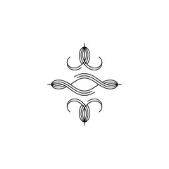 Minimalist Ornamental Design: Elegant Black Flourish on Neutral Background