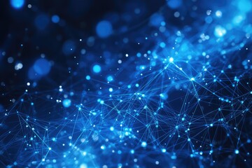 Obraz premium Blue network. AI generated illustration.
