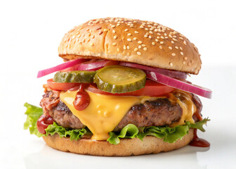 hamburger on a white background