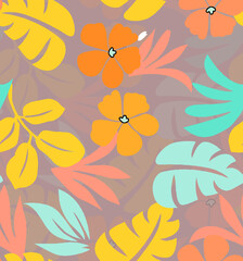 All over Flower Design Seamless Pattern With Some Texture Digital Print Textile