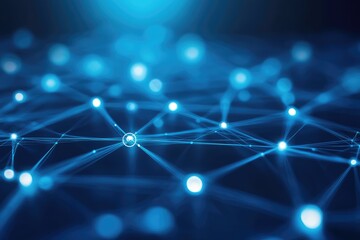 Blue network. AI generated illustration.