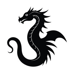 Dragon silhouette vector art design.
