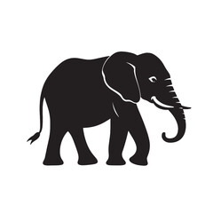 Fototapeta premium Gray elephant illustration, a large wild mammal isolated on white