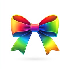 Vibrant rainbow ribbon bow (2)